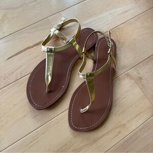 Ralph Lauren Gold Flats Sandals